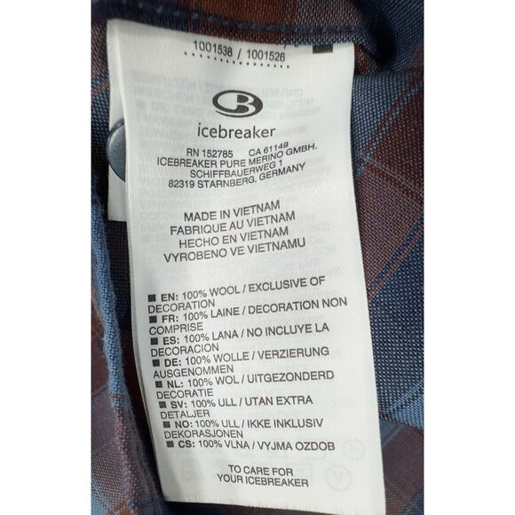 Icebreaker Mens Shirt 100% Merino Wool Flannel Long Sleeve Button Sz Large Plaid - Picture 8 of 12